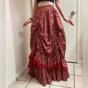 Selkie Red Floral Maxi Marmee Theater Skirt